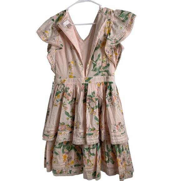 Sold Out Rachell Parcell Tiered Ruffle Sleeve Dot Floral Dress Size M NWT 7150 - Picture 9 of 15